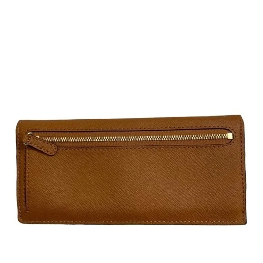 Michael Kors brown saffiano leather slim wallet